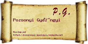 Pozsonyi Gyöngyi névjegykártya