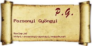 Pozsonyi Gyöngyi névjegykártya